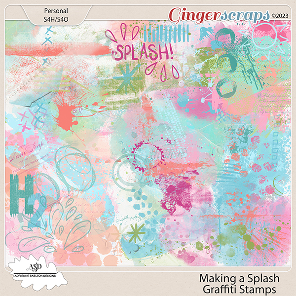 Making A Splash Graffiti Stamps Pack- By Adrienne Skelton Designs  