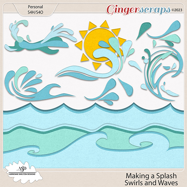 Making A Splash Swirls and Waves Pack- By Adrienne Skelton Designs 