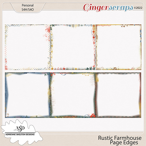  Rustic Farmhouse Page Edges- by Adrienne Skelton Designs  