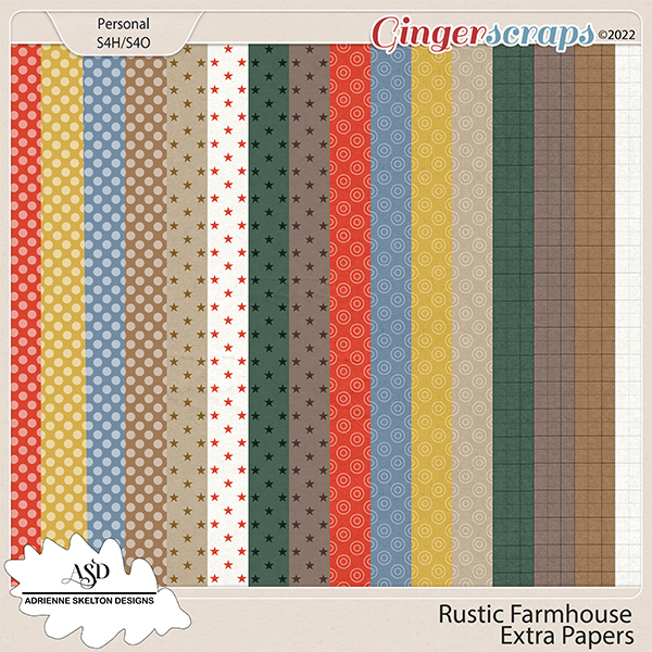 Rustic Farmhouse Extra Papers- by Adrienne Skelton Designs   