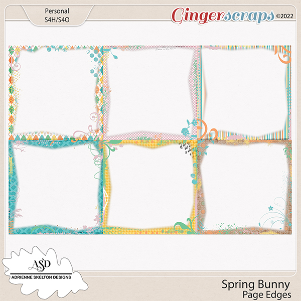  Spring Bunny Page Edges - By Adrienne Skelton Designs 