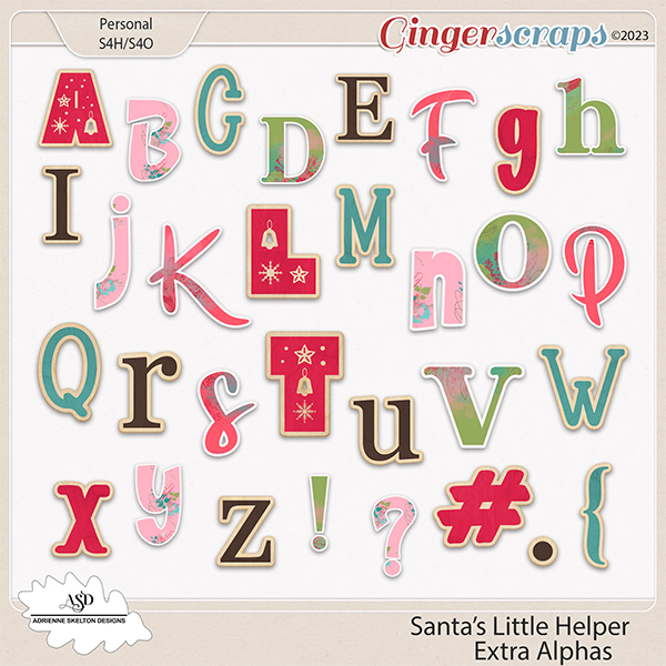 Santa's Little Helper 6 Extra Alphas - By Adrienne Skelton Design 