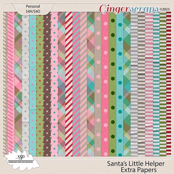 Santa's Little Helper Extra Papers - By Adrienne Skelton Design  