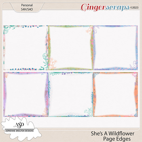 She's A Wildflower Page Edges- By Adrienne Skelton Design  