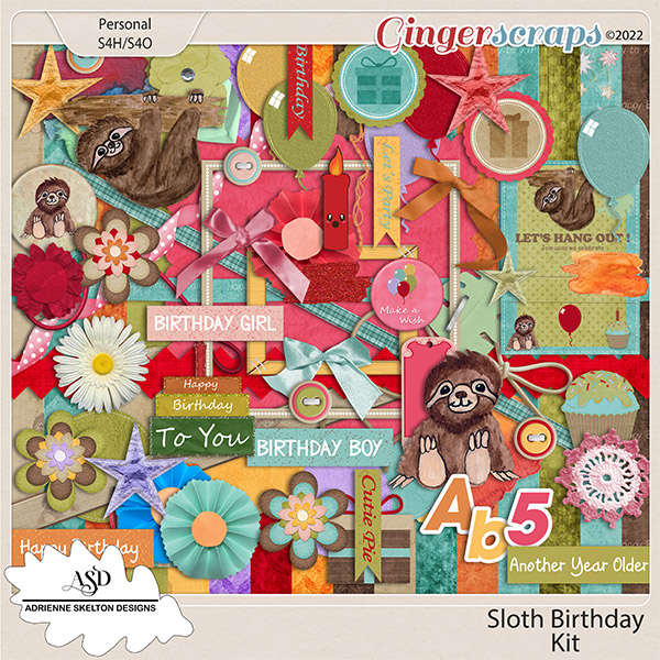 Sloth Birthday -By Adrienne Skelton Designs