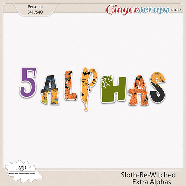 Sloth-Be-Witched 5 Extra Alphas Pack- By Adrienne Skelton Designs  
