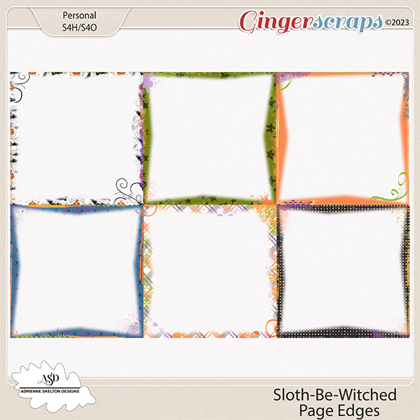 Sloth-Be-Witched Page Edges- By Adrienne Skelton Designs  