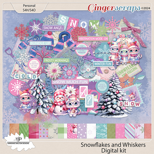 Snowflakes and Whiskers by Adrienne Skelton Designs