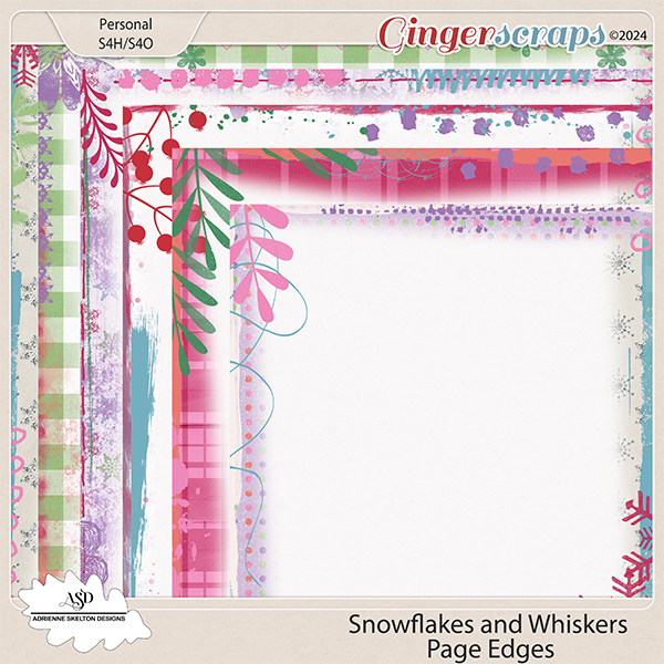 Snowflakes and Whiskers Page Edges by Adrienne Skelton Designs 