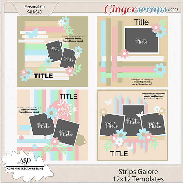 Strips Galore_Vol1 12x12 Temps - by Adrienne Skelton Designs 