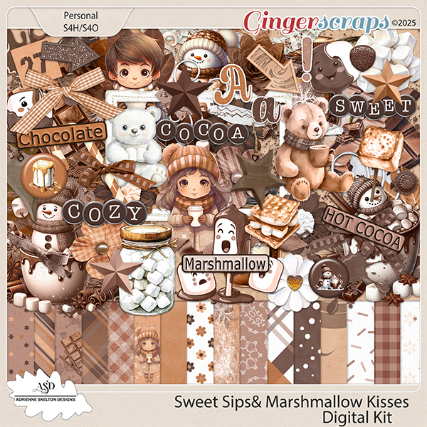 Sweet Sips Marshmallow Kisses Kit- By Adrienne Skelton Design 