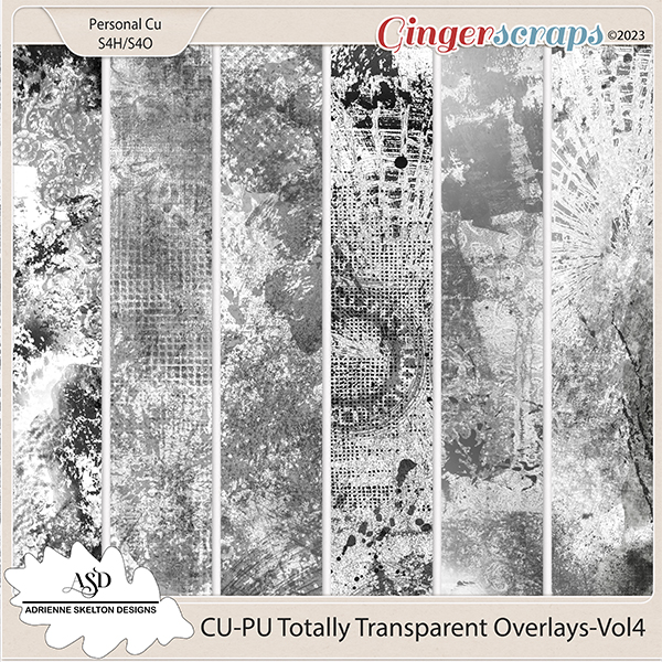 CU-PU Totally Transparent Grunge Overlays-Vol4 by Adrienne Skelton Designs