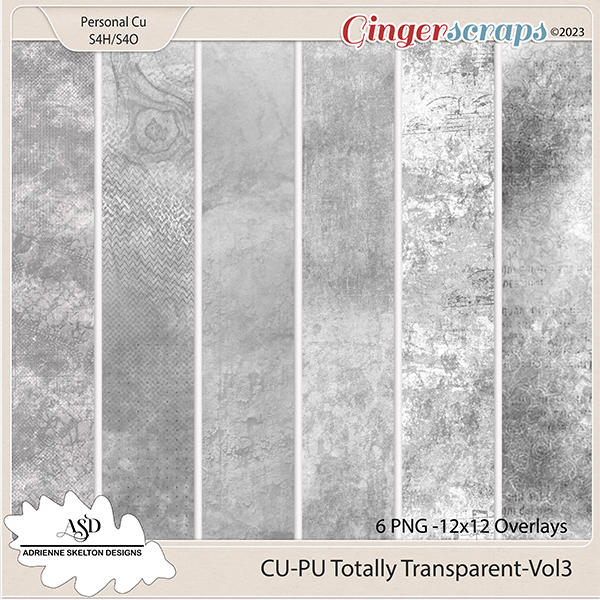 CU-PU Totally Transparent Grunge Overlays-Vol3 by Adrienne Skelton Designs