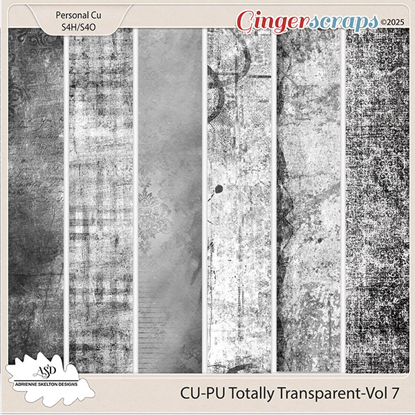 CU-PU Totally Transparent Grunge Overlays-Vol7 by Adrienne Skelton Designs