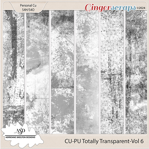 CU-PU Totally Transparent Grunge Overlays-Vol6 by Adrienne Skelton Designs 