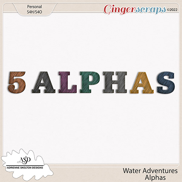 Water Adventures Extra Alphas -By Adrienne Skelton Designs 