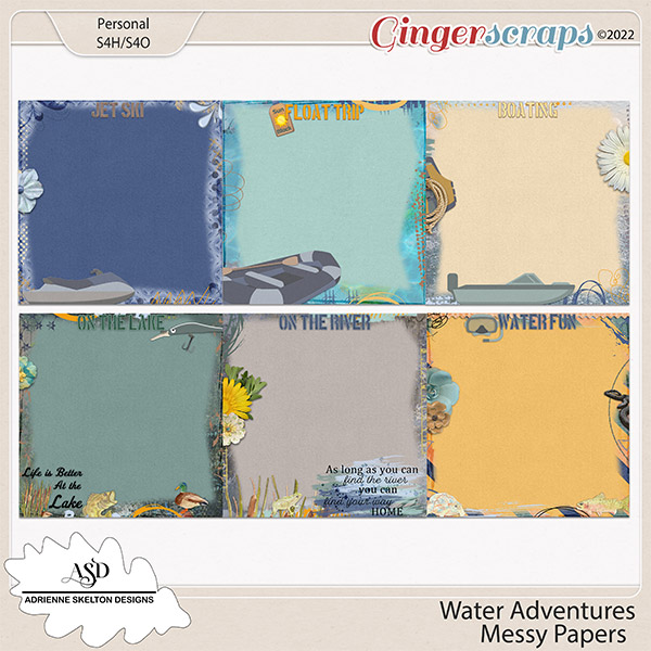 Water Adventures Messy Papers -By Adrienne Skelton Designs 