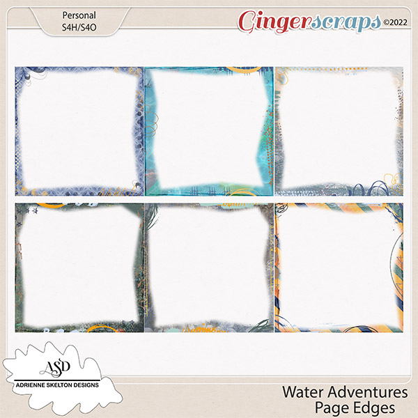 Water Adventures Page Edges -By Adrienne Skelton Designs 