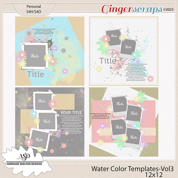 Water Color Templates-Vol3 by Adrienne Skelton Designs 