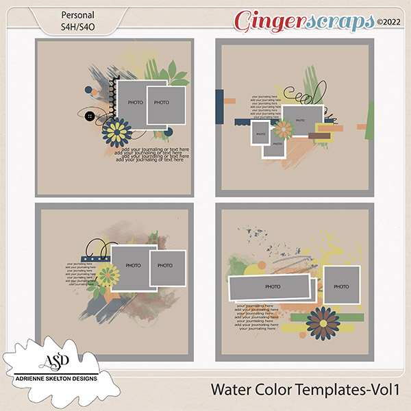 Water color Templates-Vol1 by Adrienne Skelton Designs