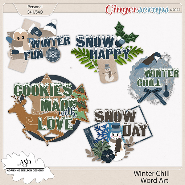 Winter Chill Word Art- by Adrienne Skelton Designs 