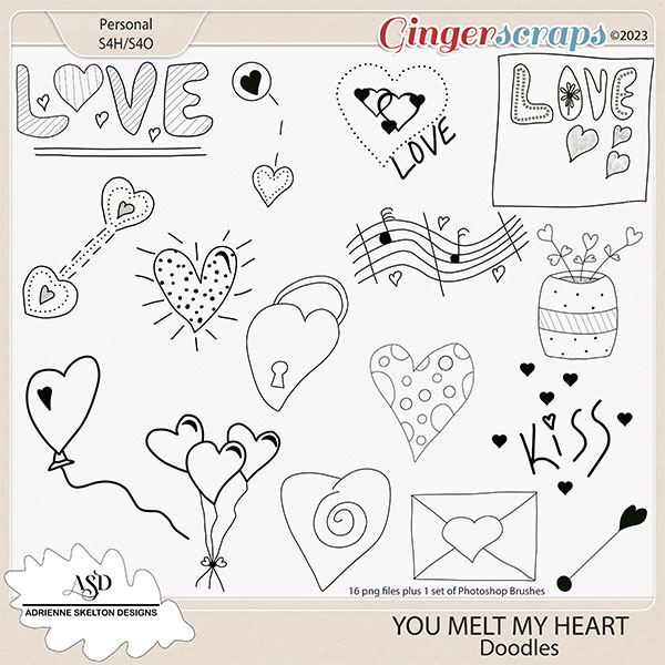 You Melt My Heart Doodles- By Adrienne Skelton Design