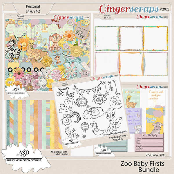 Zoo Baby Firsts Bundle-By Adrienne Skelton Designs  