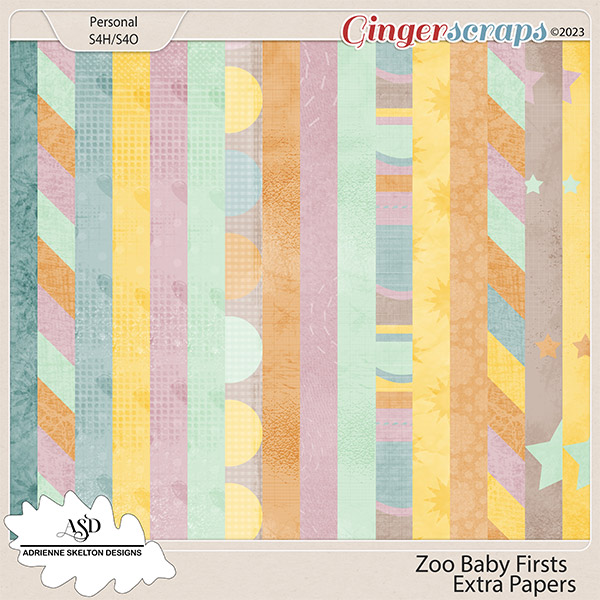 Zoo Baby Firsts Extra Papers Pack-By Adrienne Skelton Designs