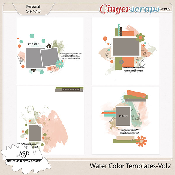 Water Color Templates-Vol2 by Adrienne Skelton Designs 