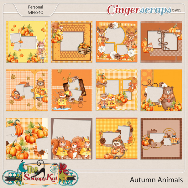 Autumn Animals Quick Pages by The Scrappy Kat