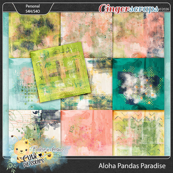 Aloha Pandas Paradise Painted Papers