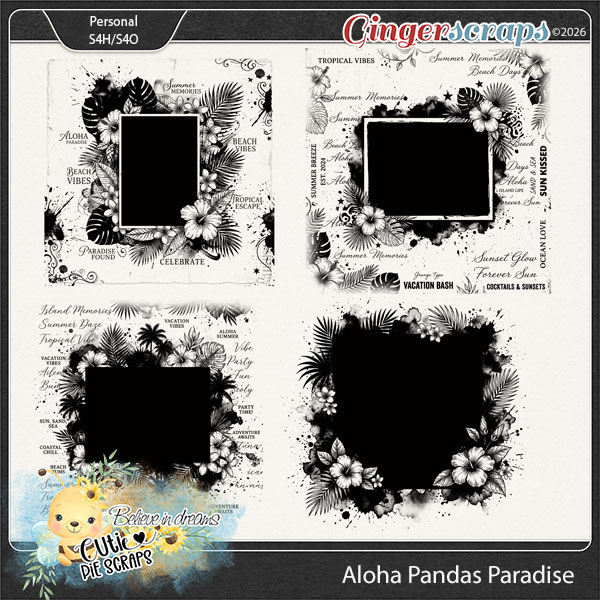 Aloha Pandas Paradise Photo Masks