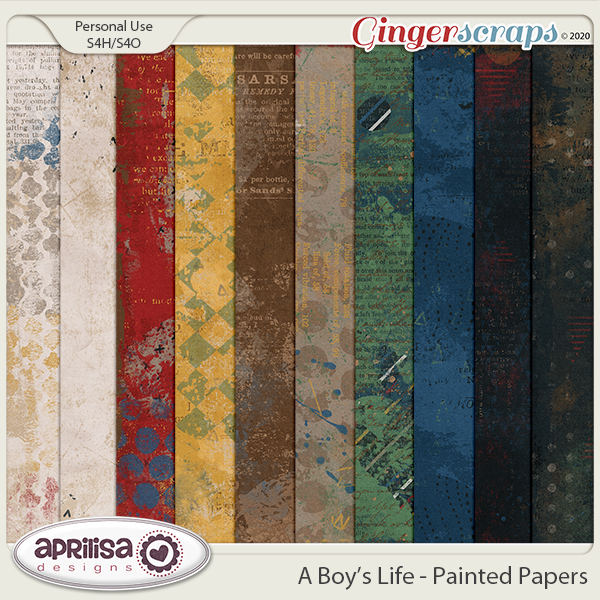 A Boy's Life - Painted Papers by Aprilisa Designs