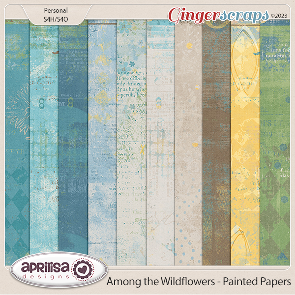 Among The Wildflowers - Painted Papers by Aprilisa Designs.