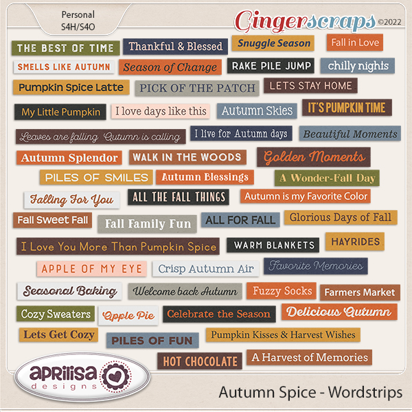 Autumn Spice - Wordstrips by Aprilisa Designs