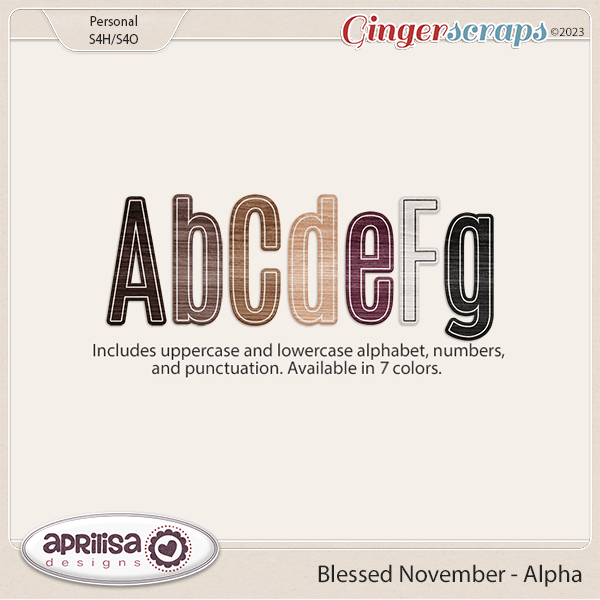 Blessed November - Alpha by Aprilisa Designs