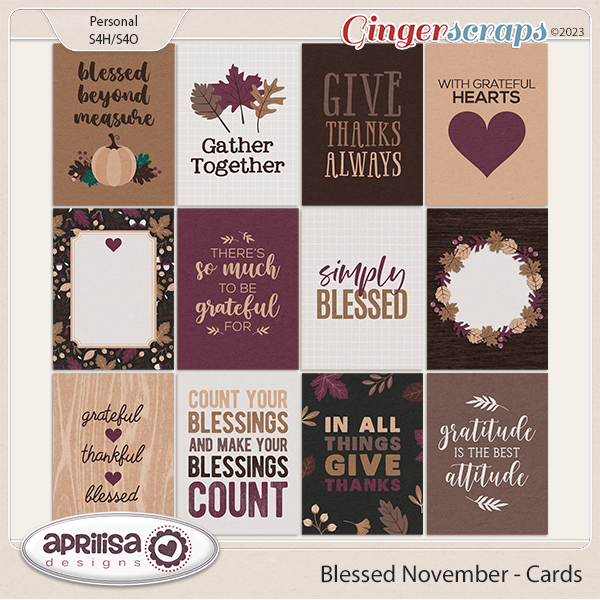Blessed November - Cards by Aprilisa Designs