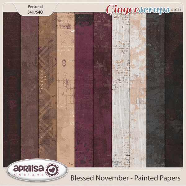 Blessed November - Painted Papers by Aprilisa Designs