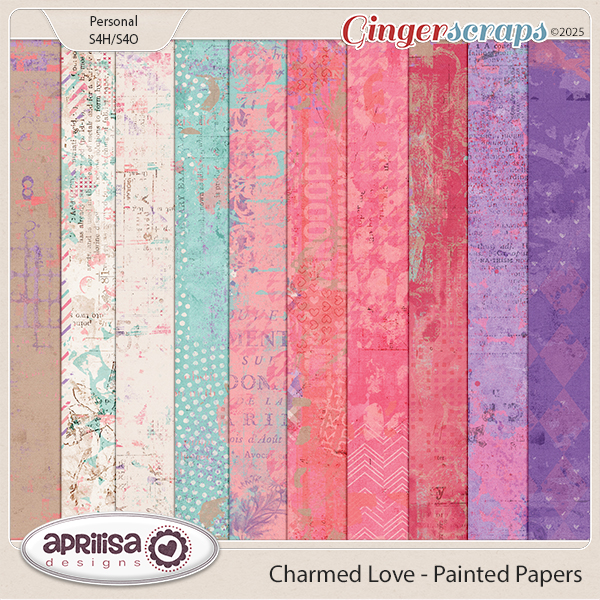 Charmed Love - Painted Papers by Aprilisa Designs