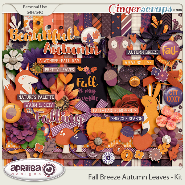 Fall Breeze Autumn Leaves - Kit by Aprilisa Designs 