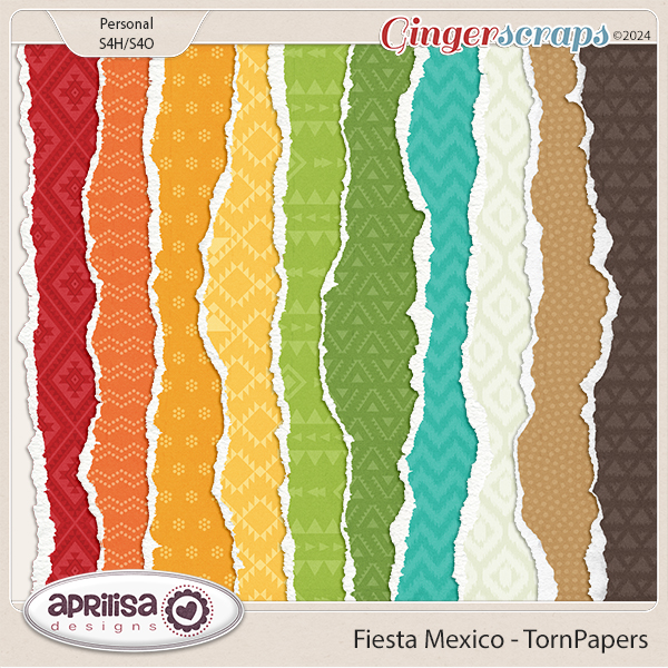 Fiesta Mexico - Torn Papers by Aprilisa Designs