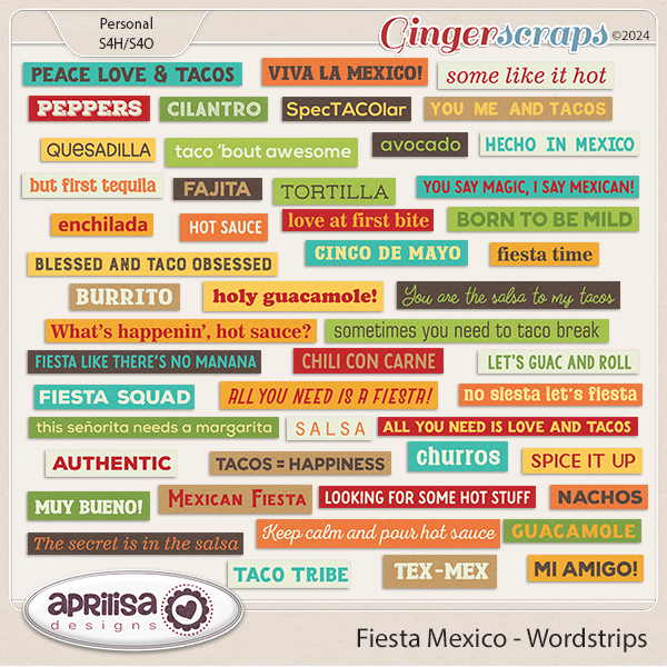 Fiesta Mexico - Wordstrips by Aprilisa Designs