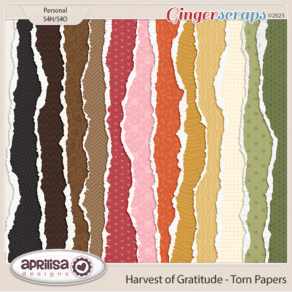 Harvest of Gratitude - Torn Papers by Aprilisa Designs
