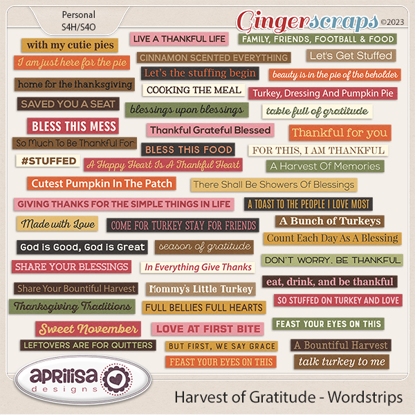 Harvest of Gratitude - Wordstrips by Aprilisa Designs