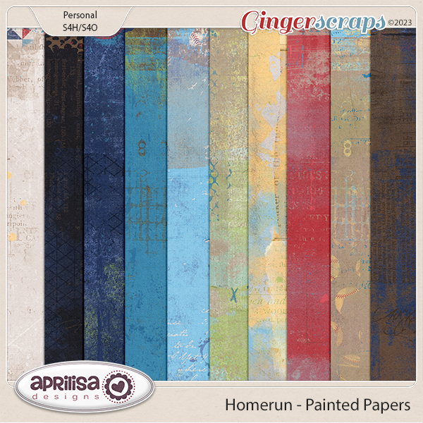 Homerun - Painted Papers by Aprilisa Designs