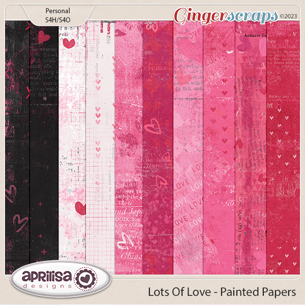 Lots of Love - Painted Papers by Aprilisa Designs.