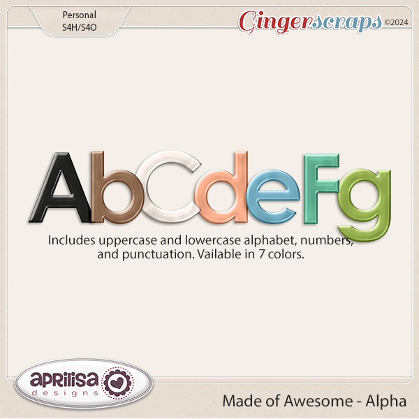 Made of Awesome - Alpha by Aprilisa Designs