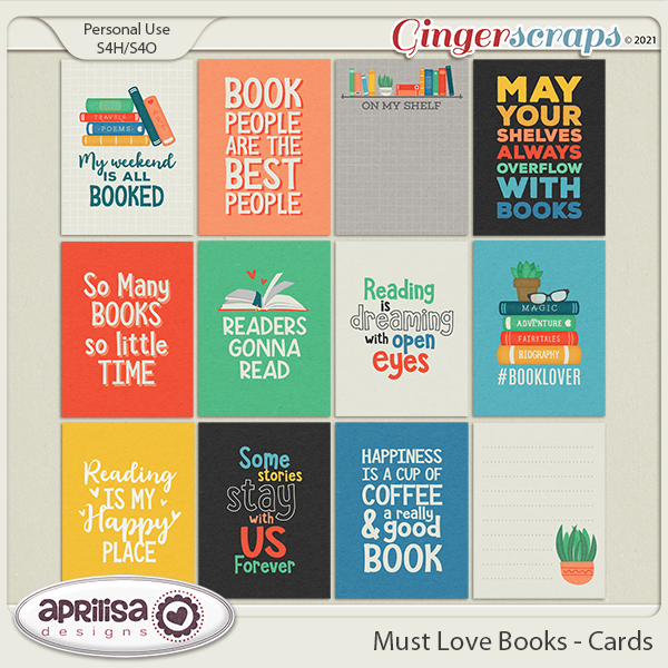 Must Love Books - Cards by Aprilisa Designs