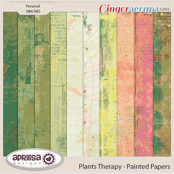 Plants Therapy - Painted Papers by Aprilisa Designs
