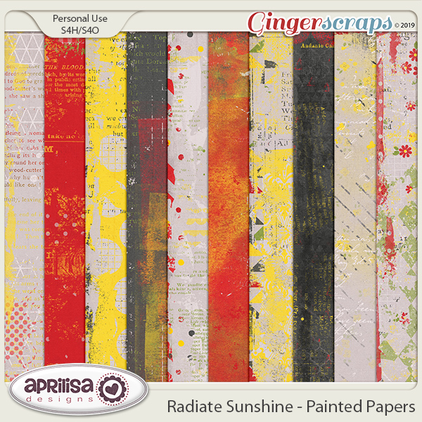 Radiate Sunshine - Painted Papers by Aprilisa Designs